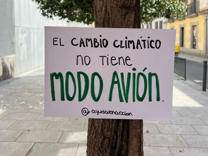 Un cartel con una frase reivindicativa sobre el cambio climático