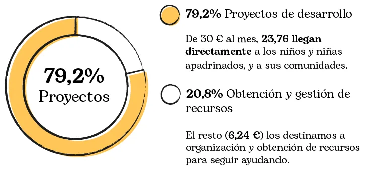 Gráfica gastos de Ayuda en Acción